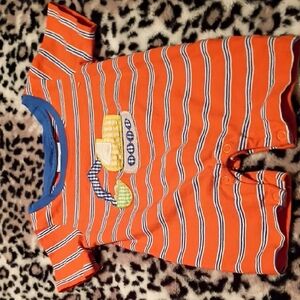 Orange Striped Kids One Piece